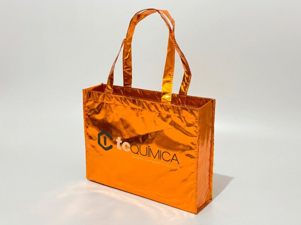 Bolsa de tnt metalizada personalizada para industria de estetica e eventos