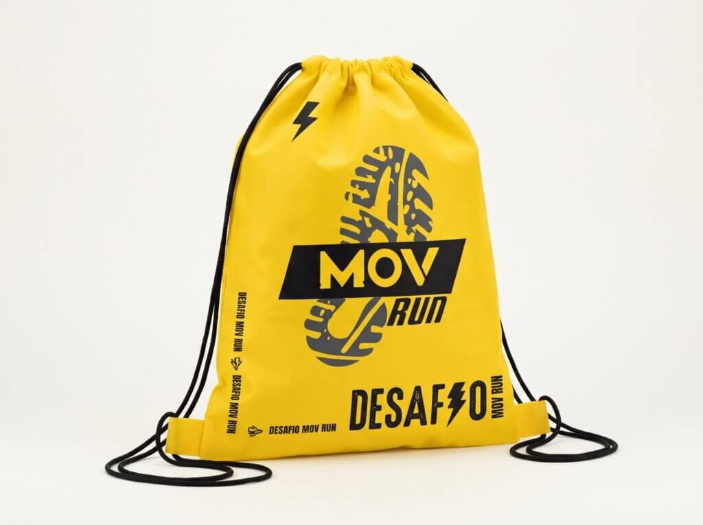 Mochila de tnt personalizada bi fechamento para evento esportivo